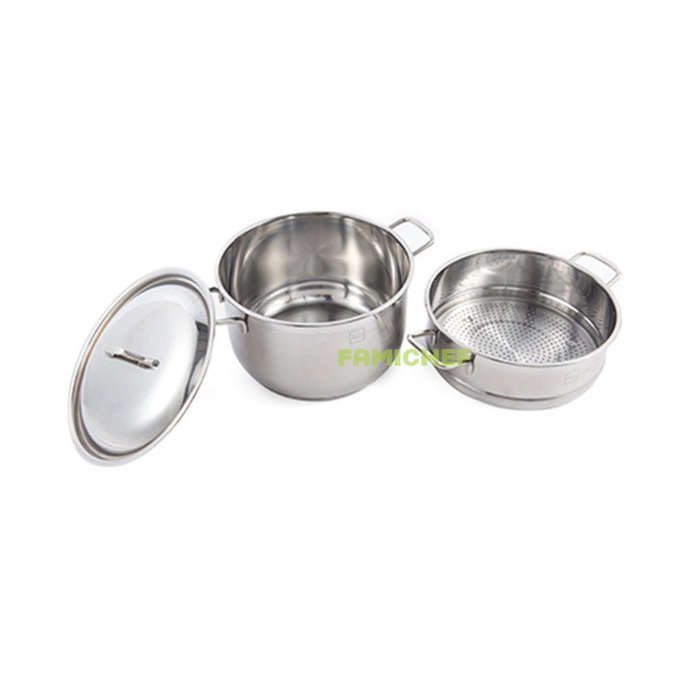 Bộ nồi xửng 3 đáy nắp inox Fivestar FSNX26001. 26cm