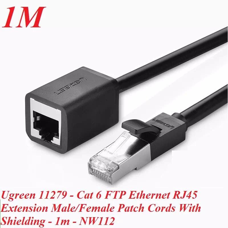 Ugreen UG11279NW112TK 1M màu Đen Cáp nối dài Ethernet CAT6 FTP RJ45 - HÀNG CHÍNH HÃNG