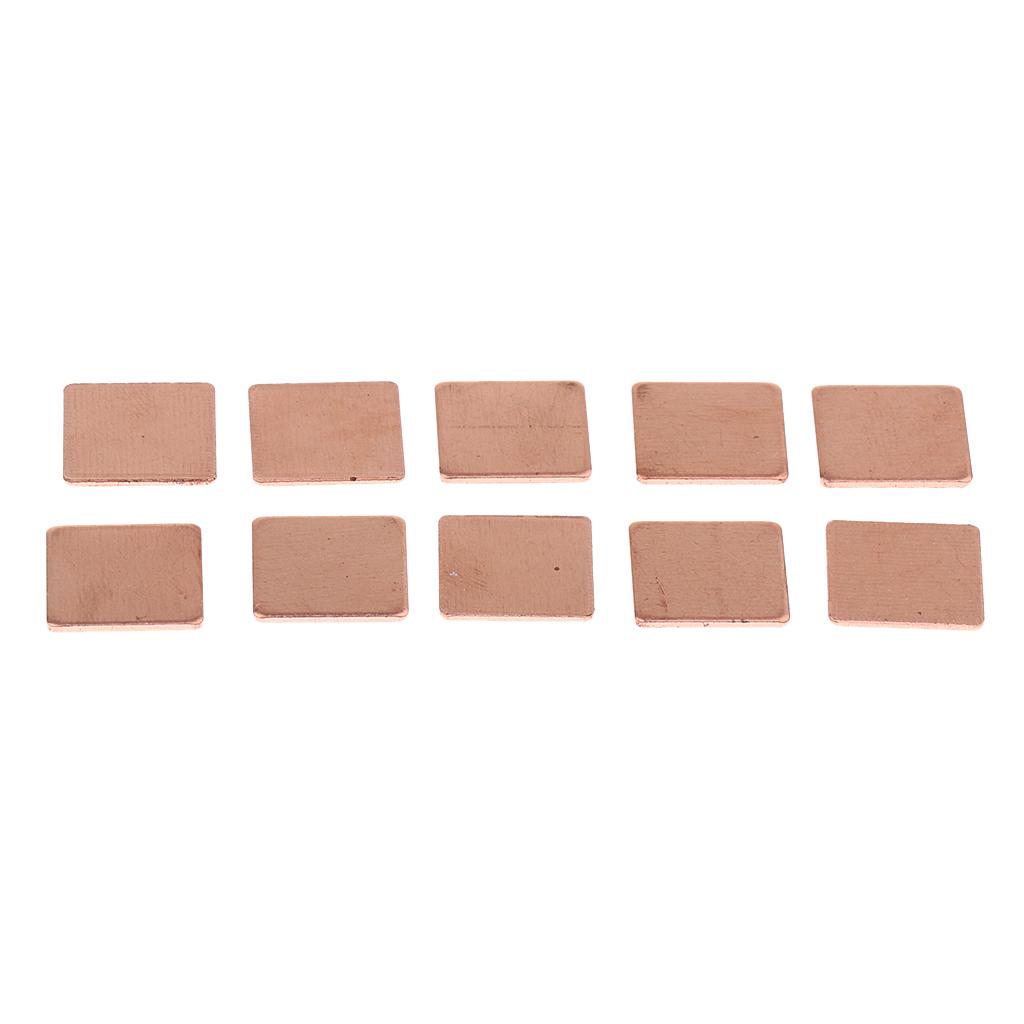 10 Pieces IC Chipset Cooler Thermal Heatsink Copper Pad Shim Size 15 x 15 mm for Raspberry Pi