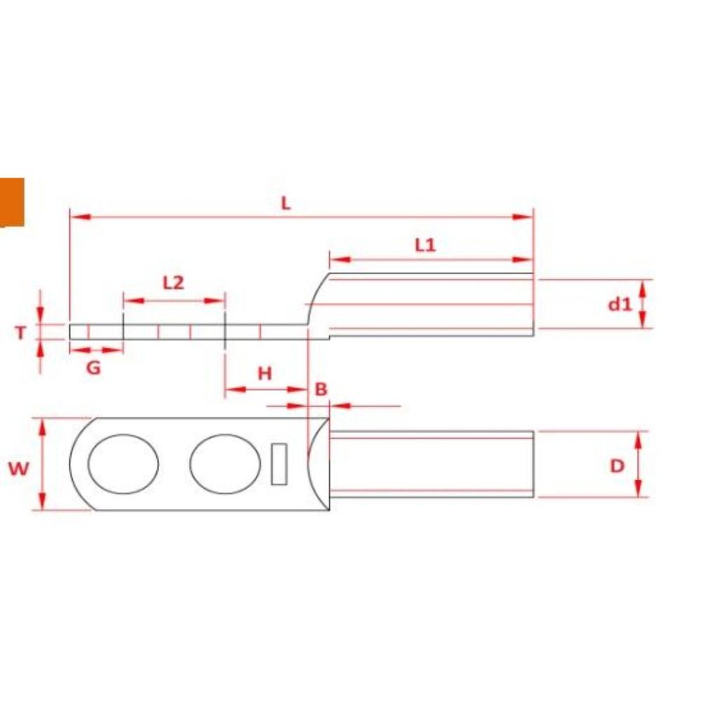 Đầu cốt đồng 2 lỗ D25