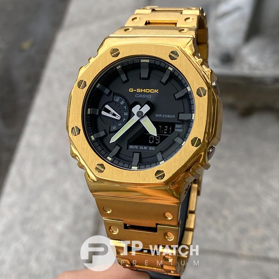 Đồng Hồ Nam Dây Thép Casio G-Shock GA-2100 Độ Giáp AP Gold Gen 1 | GA-2100 Custom AP Vàng Gen 1