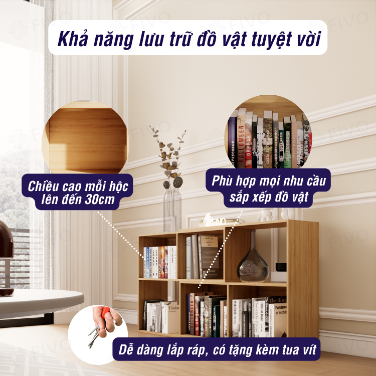 Kệ Sách Gỗ Cho Bé Nhiều Ngăn FIVO FB72, Nội Thất Thông Minh, Màu Sắc Đa Dạng Phù Hợp Cho Cả Bé Trai Và Bé Gái - 2 Tầng