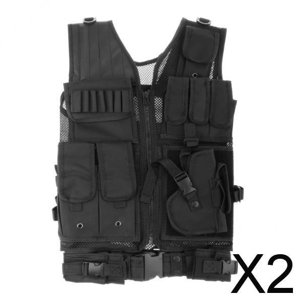 2xTactical Molle Vest Adjustable Military Combat Assault Training Vest