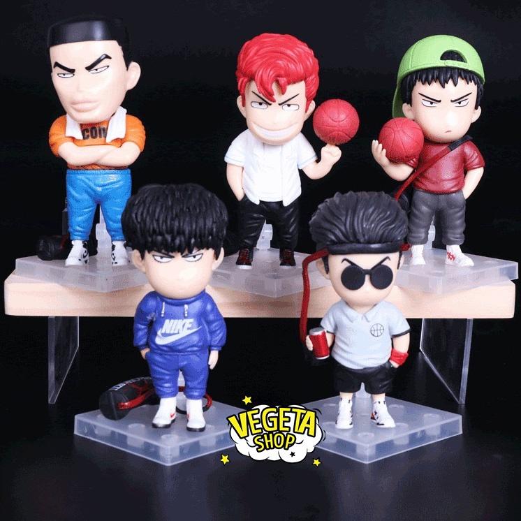 Mô hình Slam Dunk - Set bóng rổ Hanamichi Rukawa Takenori Ryota Mitsui Akagi - Team bóng rổ trường Shohoku - 10,5~12cm