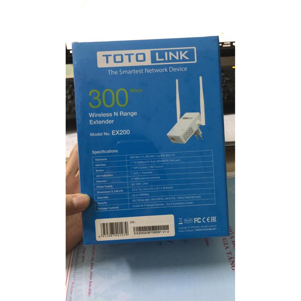 Combo 2Bộ Kích Sóng Wifi Repeater 300Mbps Totolink EX200 - Hàng Chính Hãng