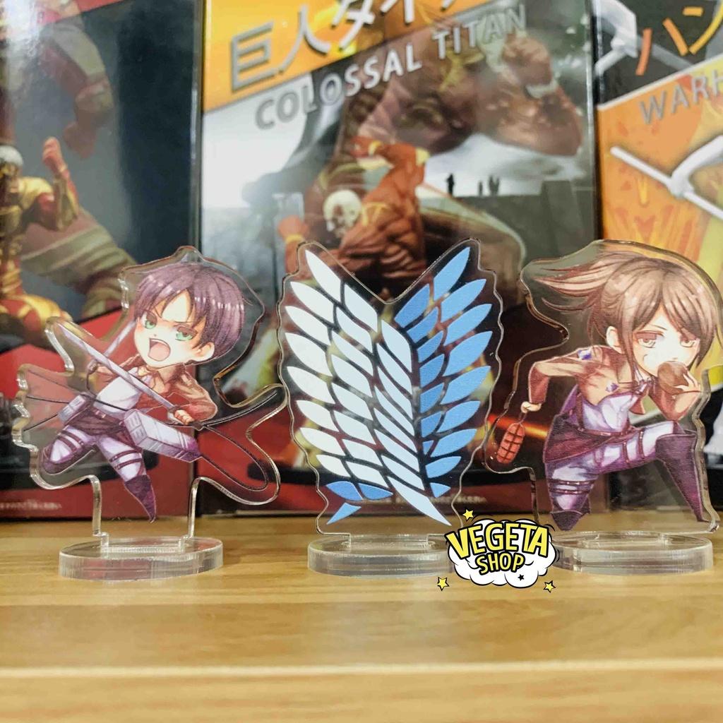 Mô Hình Tượng Standee Acrylic Mica 2 mặt - Trọn bộ Set 9 mẫu Attack On Titan - Eren Mikasa Armin Levi Sasha Erwin Hange