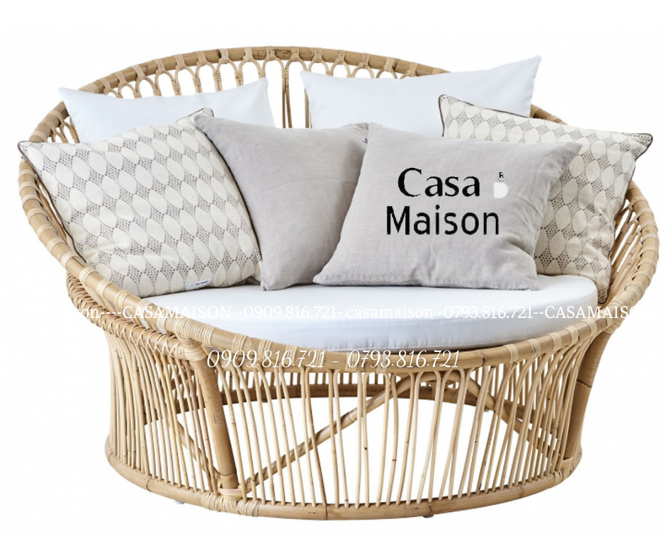 Ghế Lười Mây Cao Cấp Kèm Nệm Thiết Kế Mới 2021 _ Rattan Papasan New Design  PA003