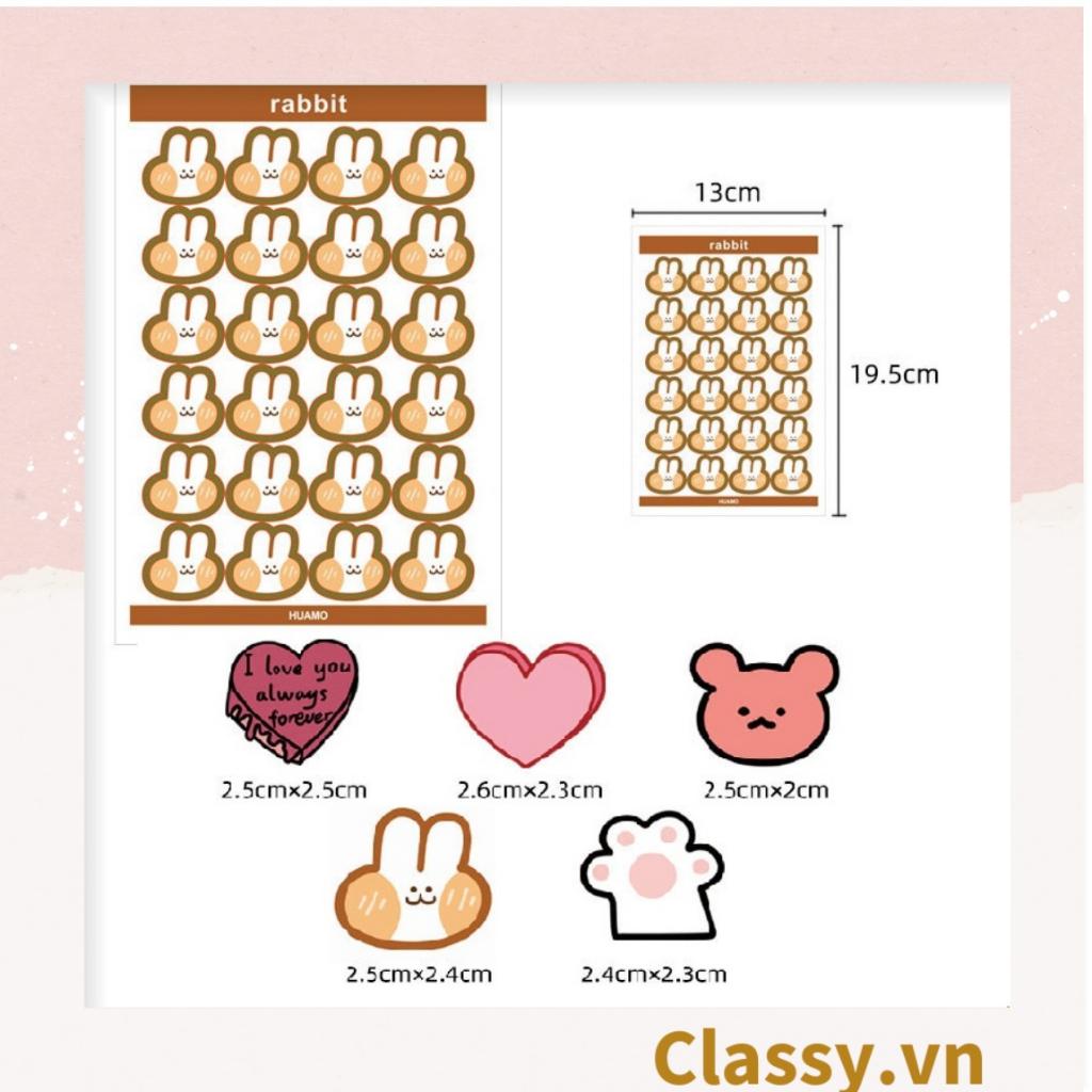 Bộ 12 Sticker dễ thương tem dán chống nước,PK638