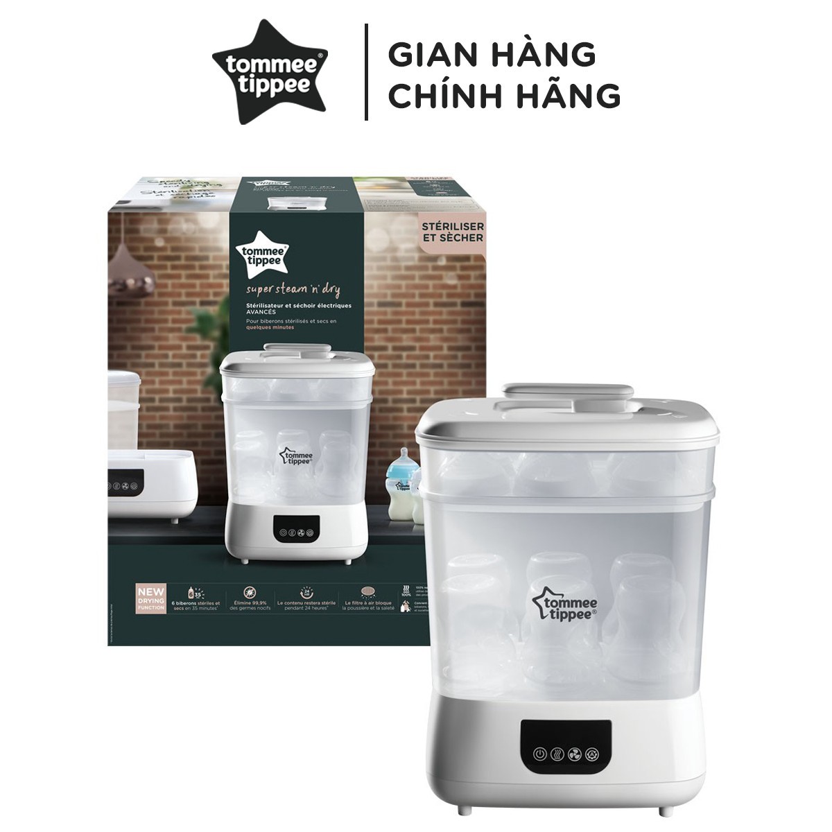 Máy tiệt trùng hơi nước và sấy khô Tommee Tippee Steri-Dry