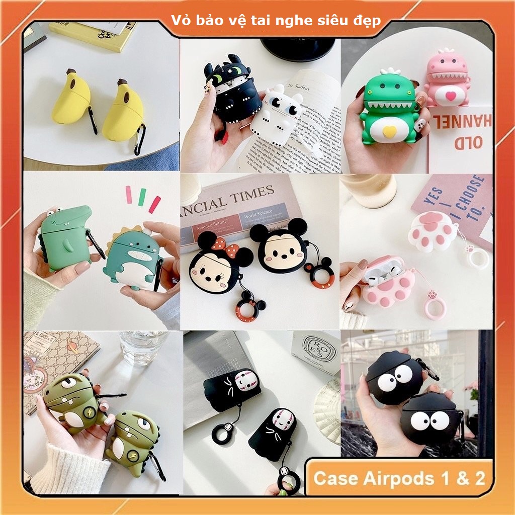 Vỏ bảo vệ bao đựng dành cho tai nghe Airpods bằng Sillicone dẻo, ốp Case Airpods 1, Airpods 2 i11 i12 i18 i100 i200 - Hàng chính hãng