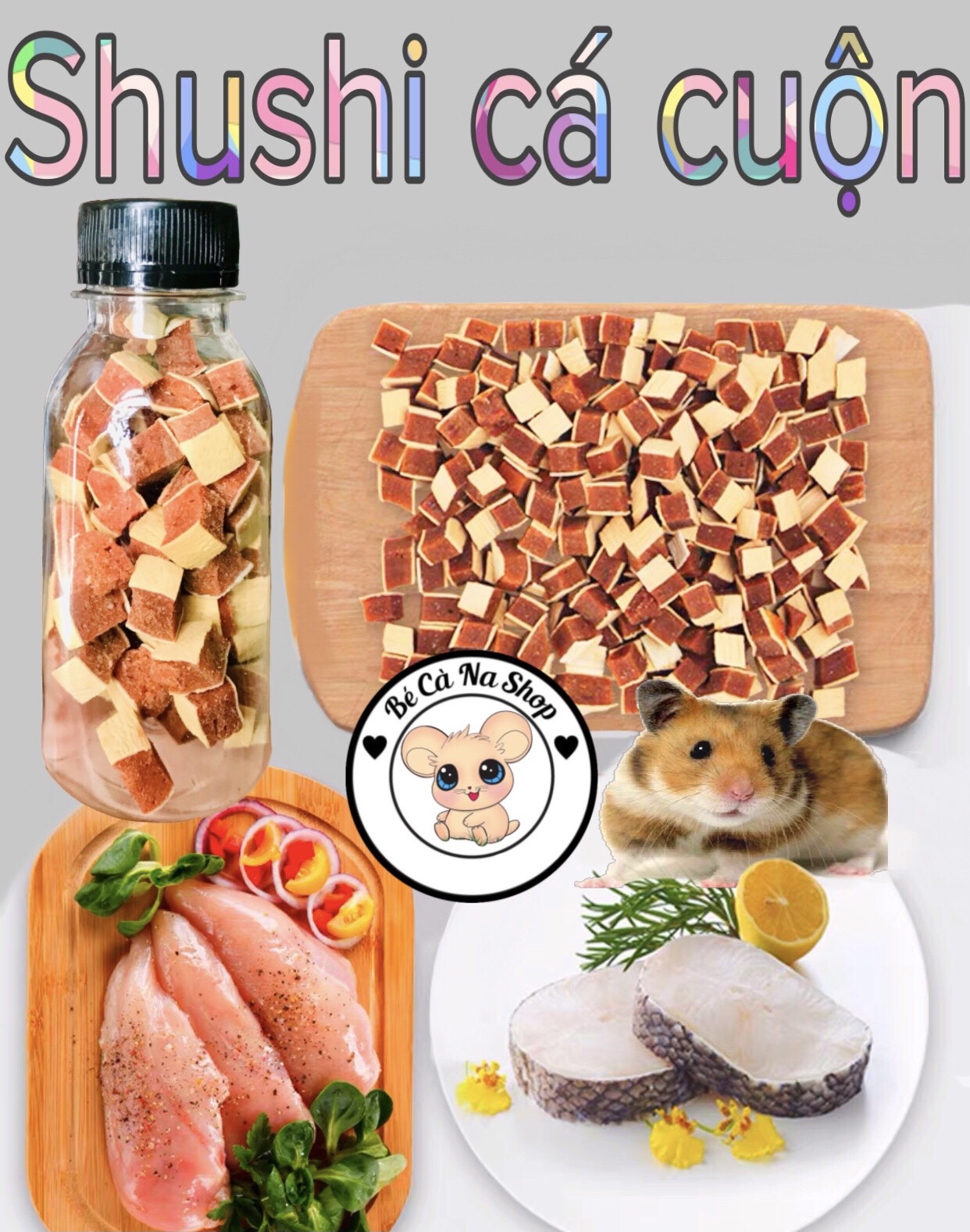 Shushi cá cuộn dinh dưỡng cao cấp  thức ăn dinh dưỡng cho hamster , thỏ bọ sóc chinchilla...