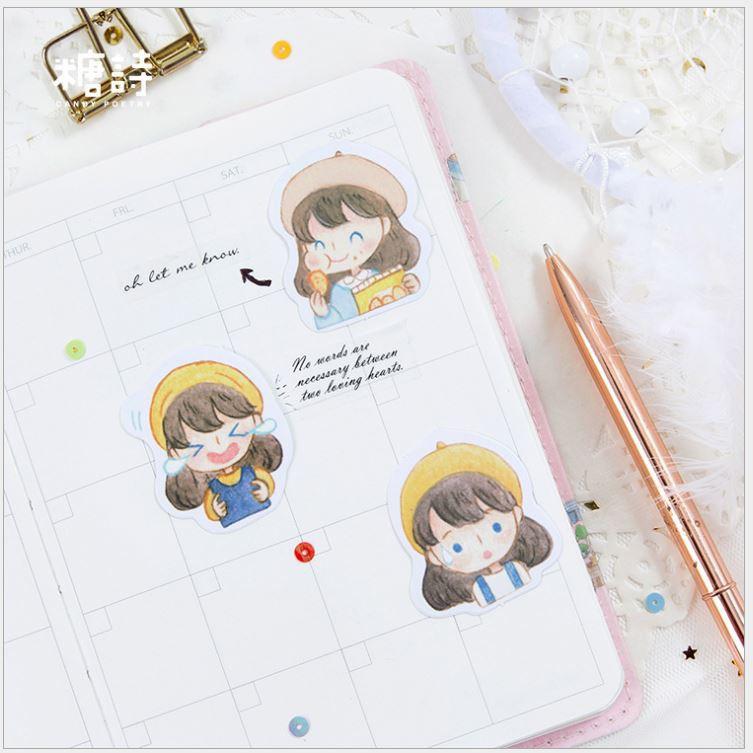 Hộp 45 Miếng Nhãn Dán Sticker Cô Gái Sugar