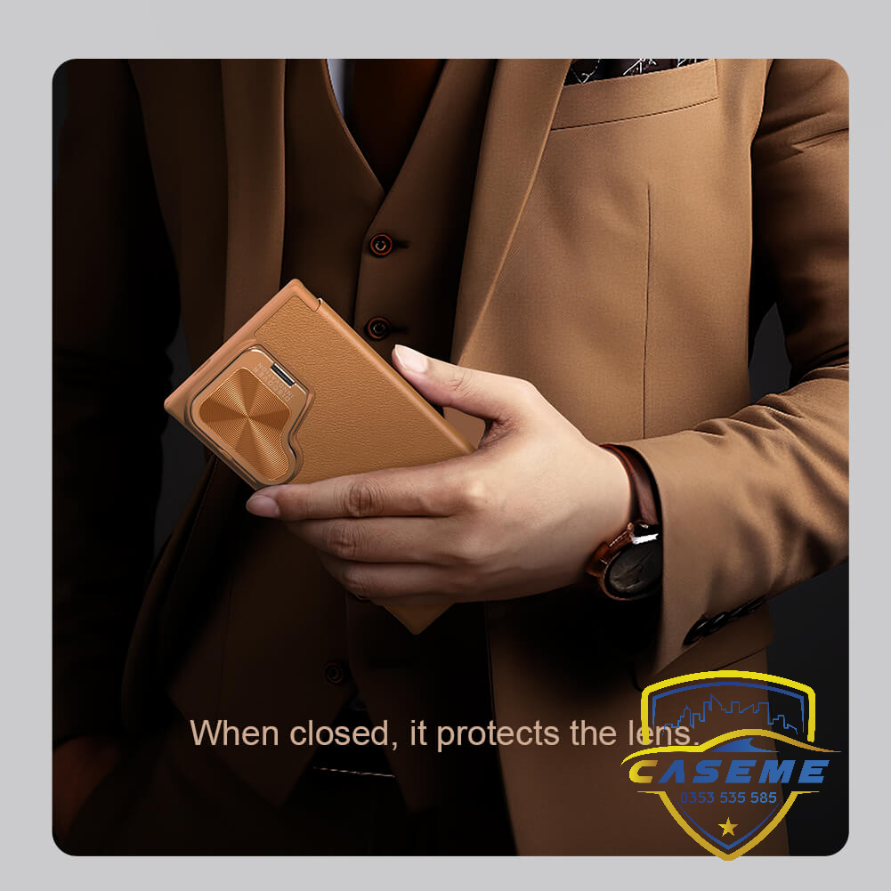 Bao da cho Samsung S24 Ultra, Samsung S24 Plus, Samsung S24 hiệu Qin Prop Leather có túi thẻ cài, có chân dựng, bảo vệ camera, chống sốc cao cấp - Hàng chính hãng.