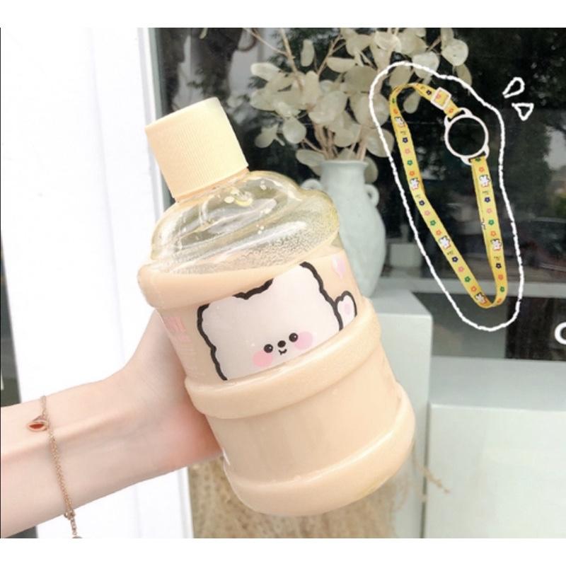 Bình nước in hình dễ thương Thể thao Di động tiện dụng Bình nước dung tích lớn
