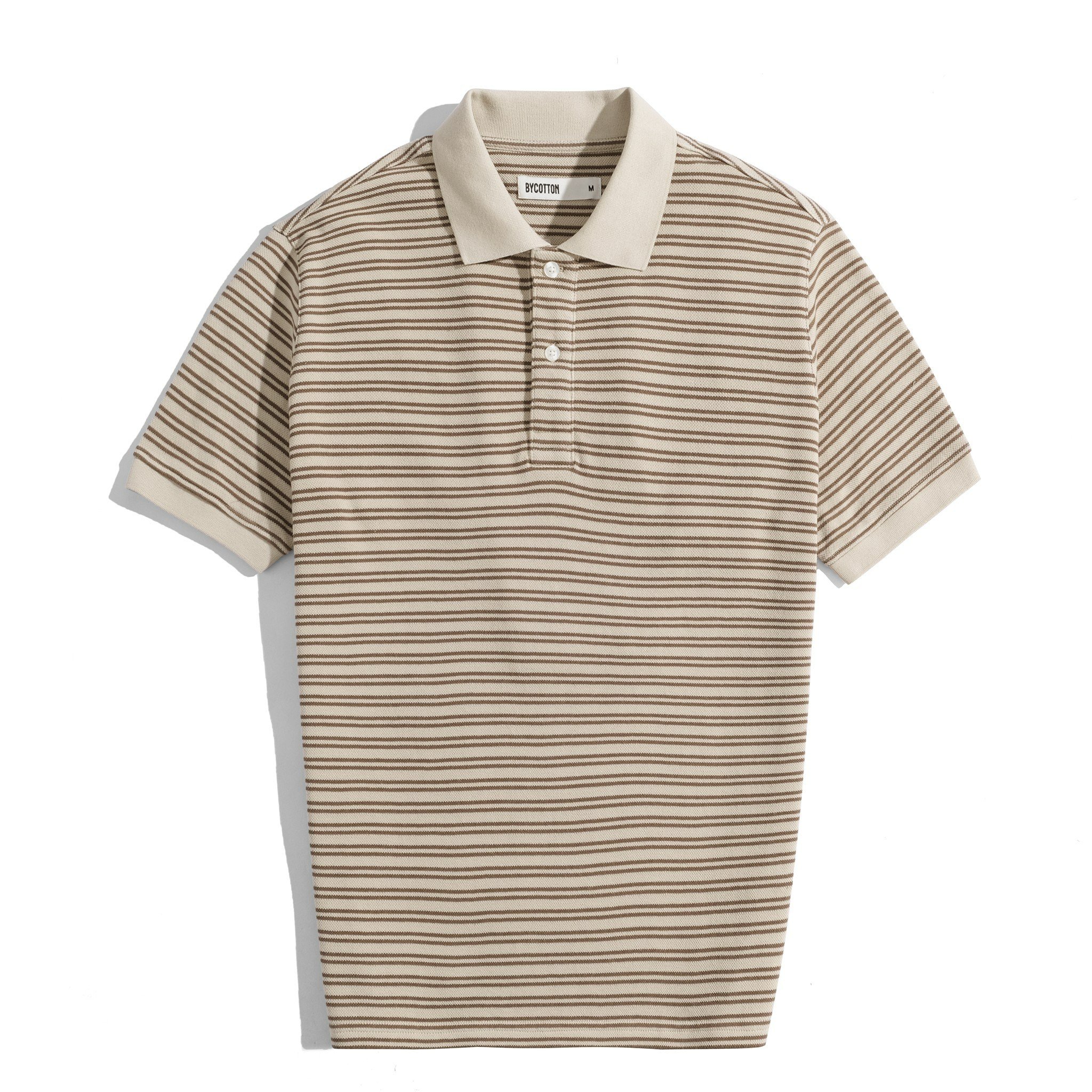 Áo Thun Nam Cao Cấp Polo Sọc Begie Nhí BY COTTON
