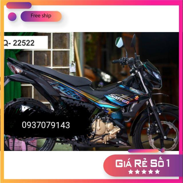 Tem rời xe Satria F150 chất liệu decal Crom