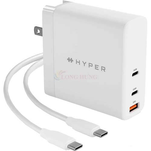 Combo sạc đa cổng HyperJuice PD 3.1 140W 2Type-C 1USB-A + USB Type-C to Type-C 2m HJG140US - Hàng chính hãng