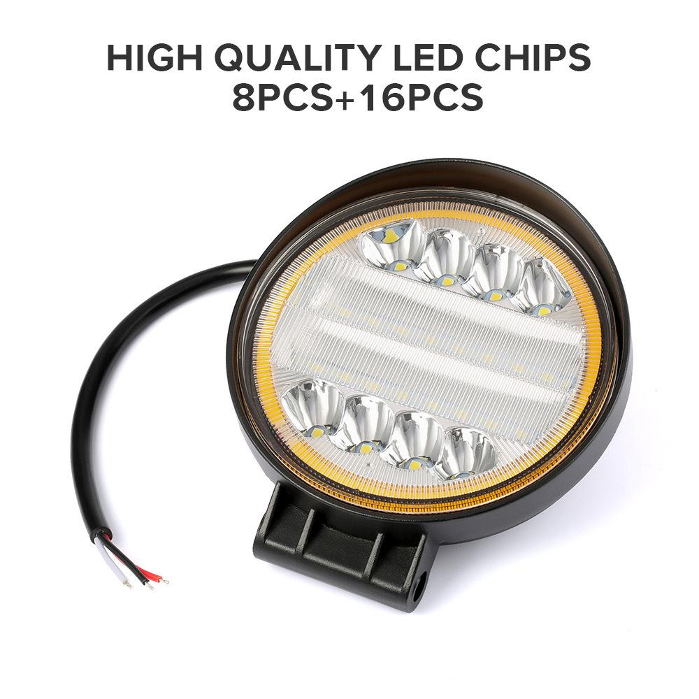 Đảm bảo chất lượng xe mới 72W mới đèn LED làm việc khẩu độ vàng đèn xe tải đèn xe nâng đèn sửa đổi tròn