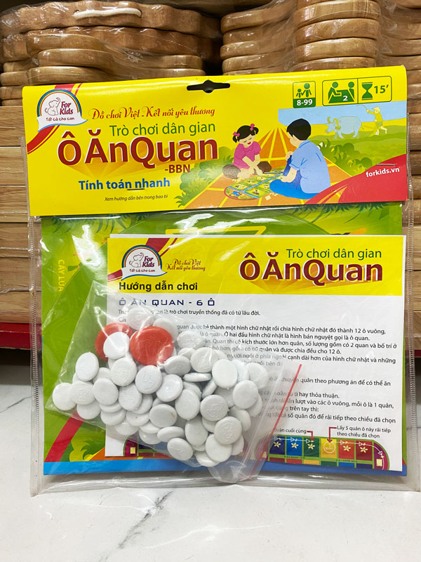 Bộ đồ chơi cờ ô ăn quan nhựa nguyên sinh an toàn có chia sẵn ô chơi, trò chơi ô quan trò chơi dân gian truyền thống