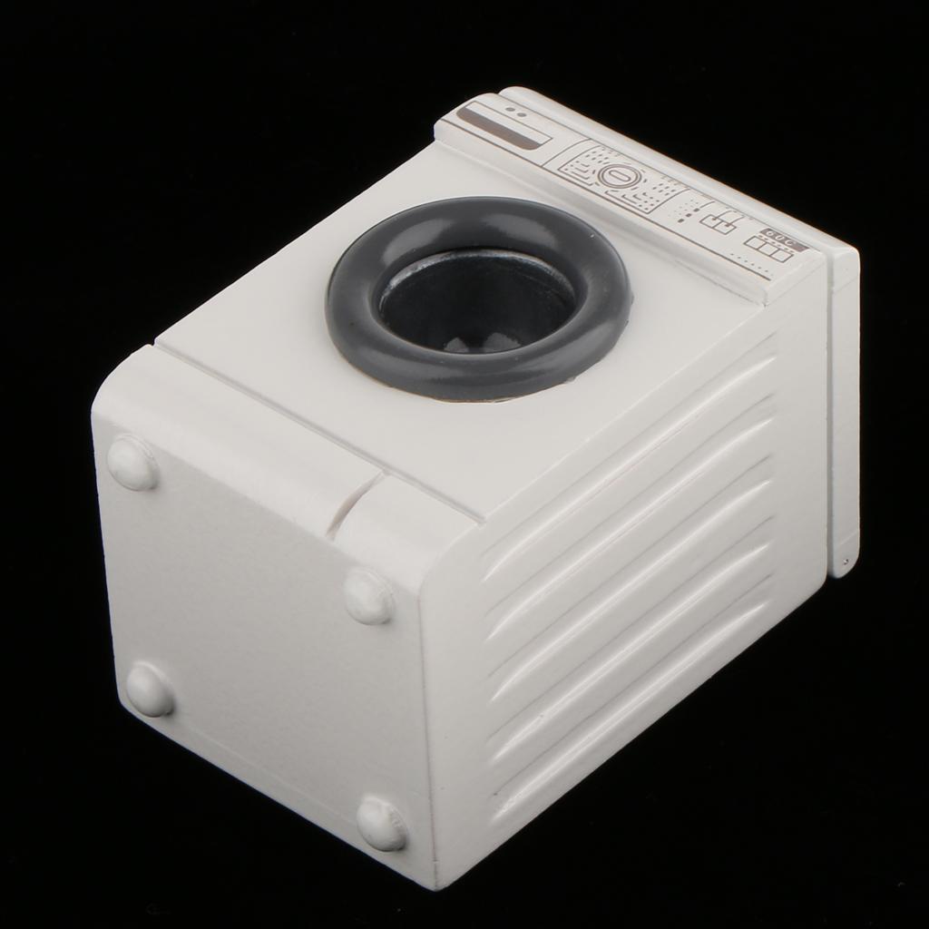 2x 1/12 Scale Washing Machine Model Baby Doll Home Appliance Scenery Decor