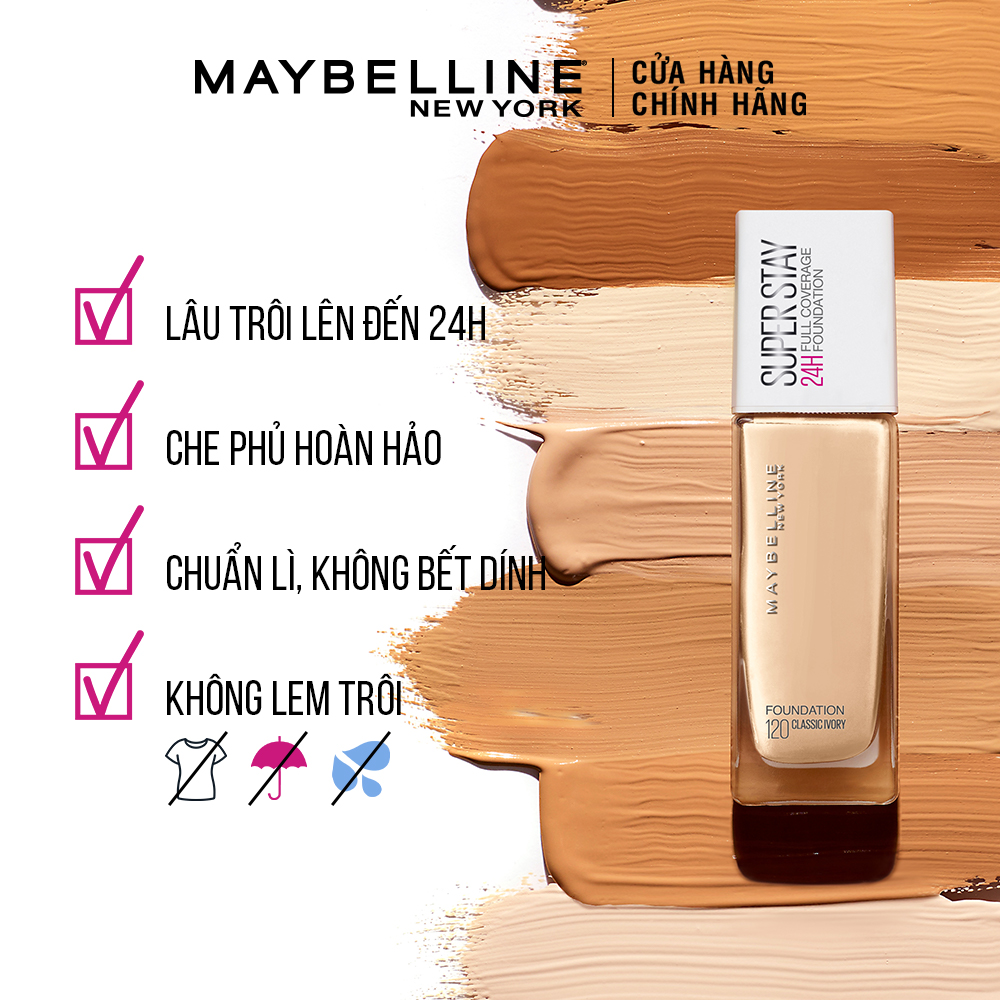 Kem Nền Lâu Trôi Superstay Long Lasting Full Coverage Foundation Maybelline New York 30ml