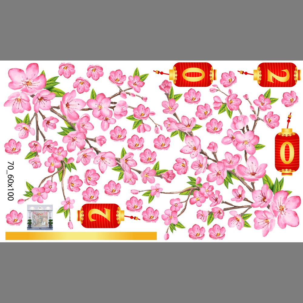 Decal trang trí tết xuân 2020 combo số 10