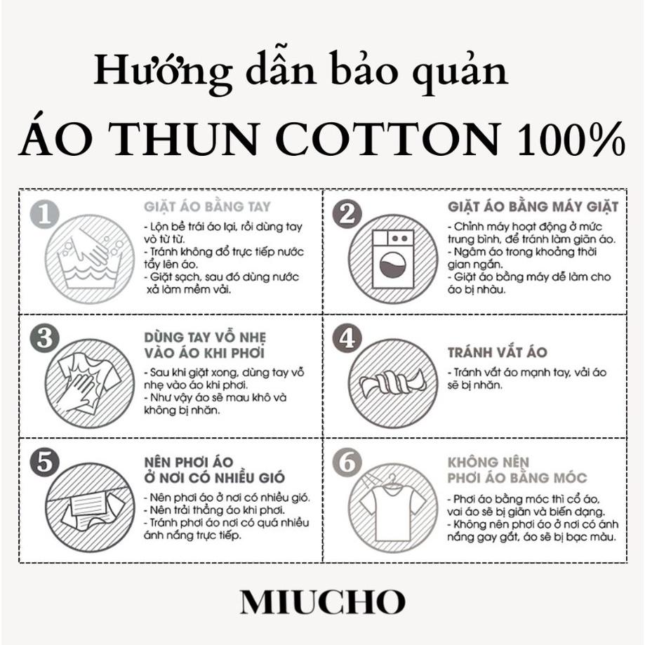 Áo croptop nữ tay ngắn cổ tròn vải thun cotton kiểu hàn quốc CR026 Miucho in hình hoạ tiết