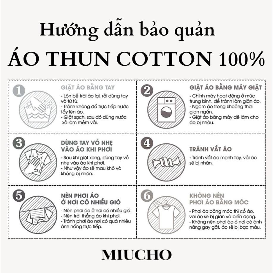 Áo thun cotton form rộng nữ Unisex MT002 Miucho
