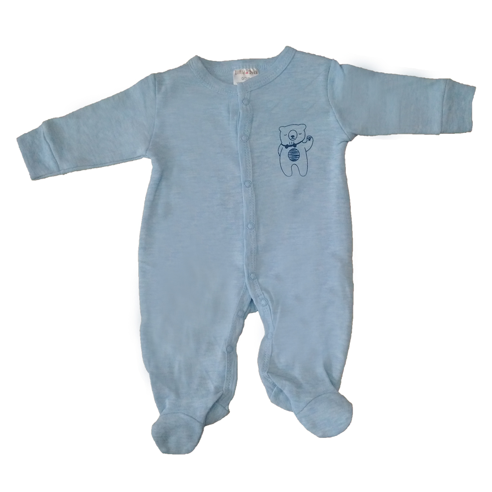 Bộ 3 áo liền quần Little Duck Happy Sleepsuit liền tất cho bé 0-9 tháng