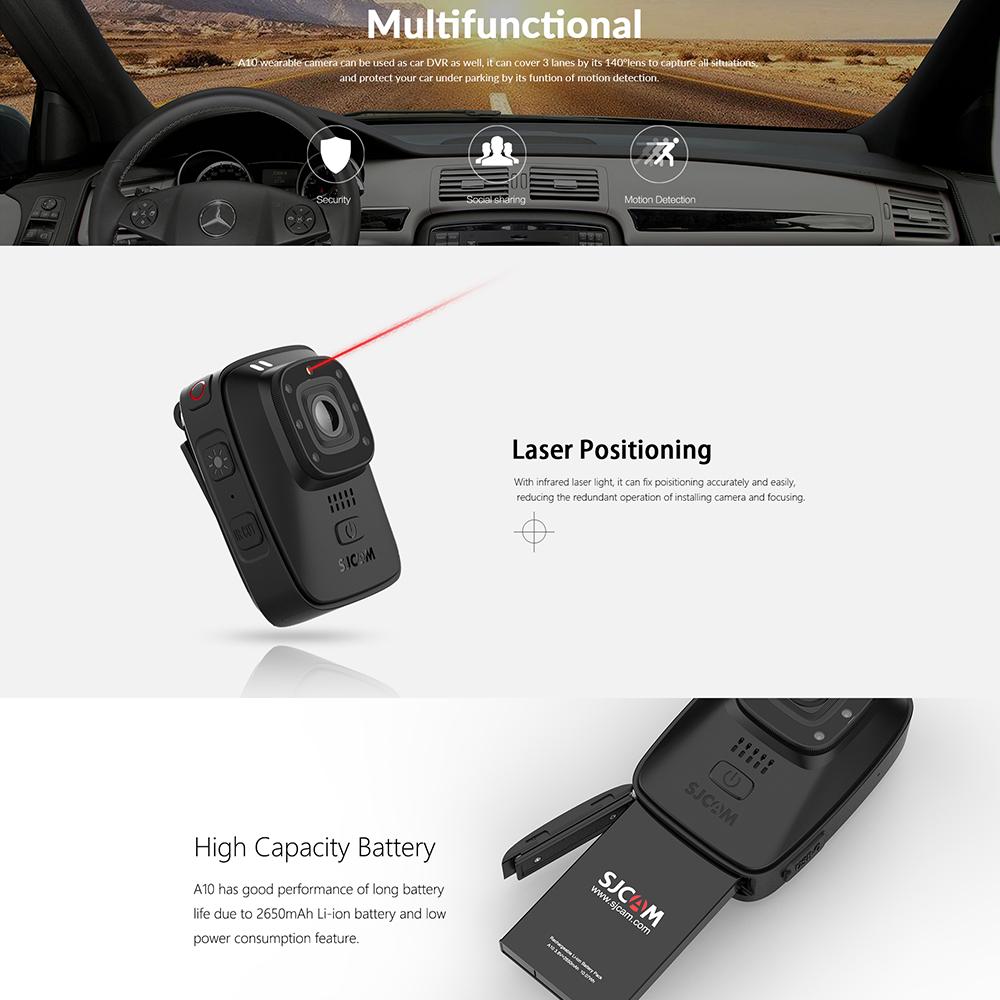 Máy ảnh cơ thể có thể đeo được SJCAM A10