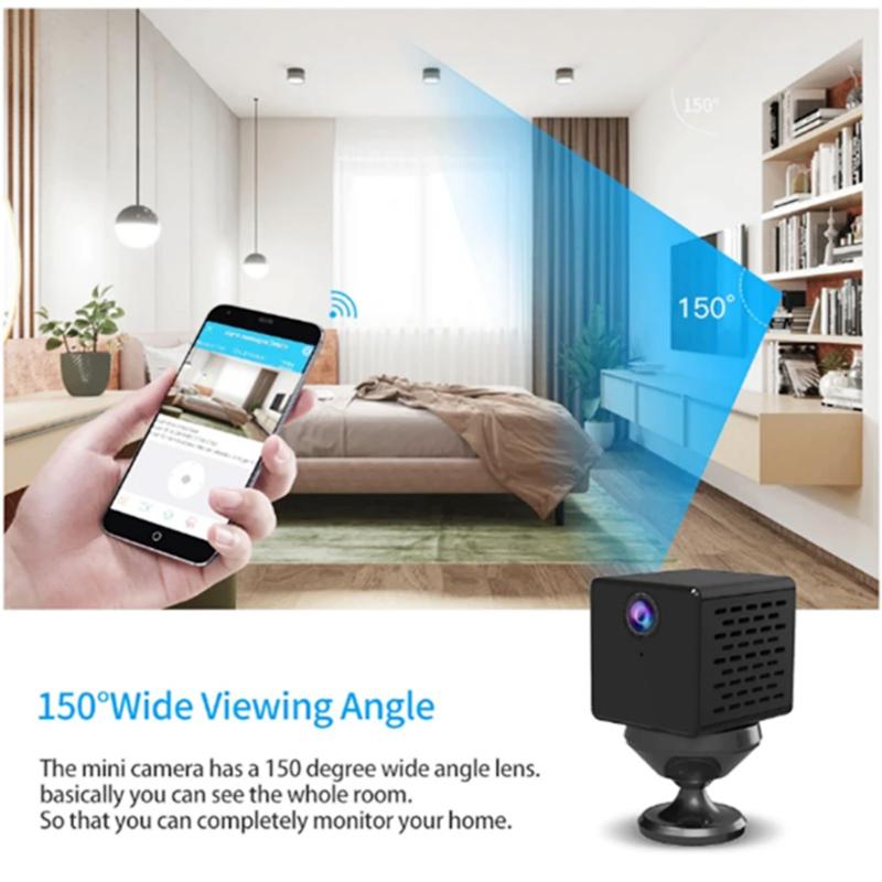 Mạng không dây 3MP Máy ảnh mini WiFi Mini 1080p Tầm nhìn ban đêm AI Phát hiện bảo mật có thể sạc lại pin Micro Camcorder PTZ IP CAM