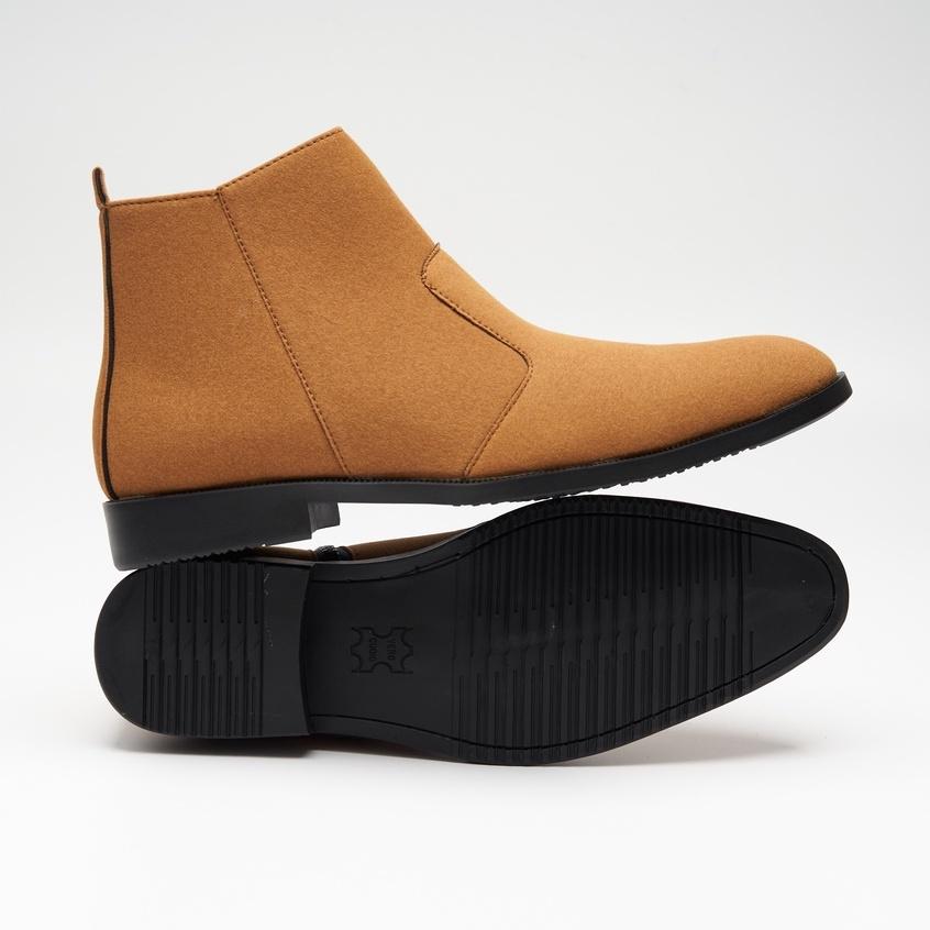 Giày chelsea boots nam da lộn, cổ lửng,khóa kéo,đế khâu.