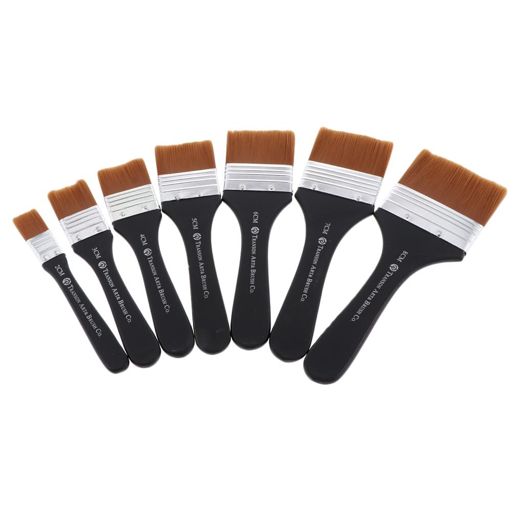 7 Pieces High Quality Paint Brushes Artist Brushes Pointed Brush Flat Brushes