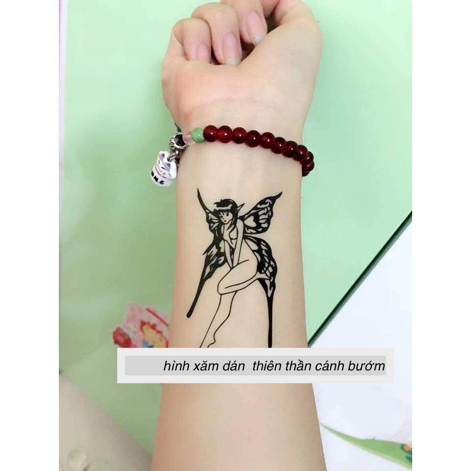 Hình xăm dán noel tattoo giáng sinh cánh và thiên thần 10x6cm