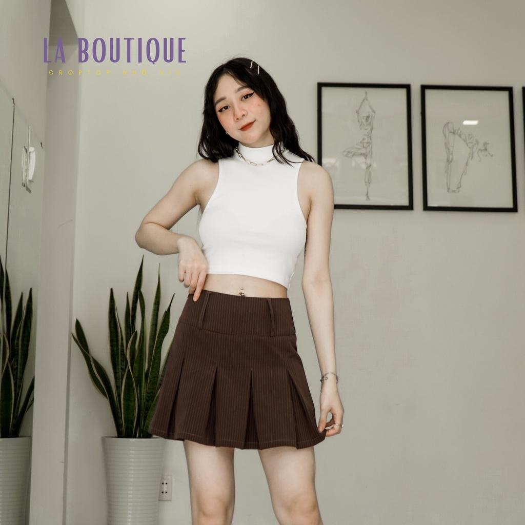 Áo cổ lọ sát nách khoét sâu thun Borip 4 chiều cao cấp La Boutique