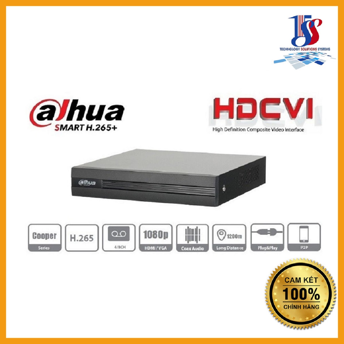 Đầu ghi Dahua HDCVI analog 8 kênh XVR-1B08-I,chuẩn nén H265, phân giải 1080P - hàng chính hãng bảo hành 24 tháng