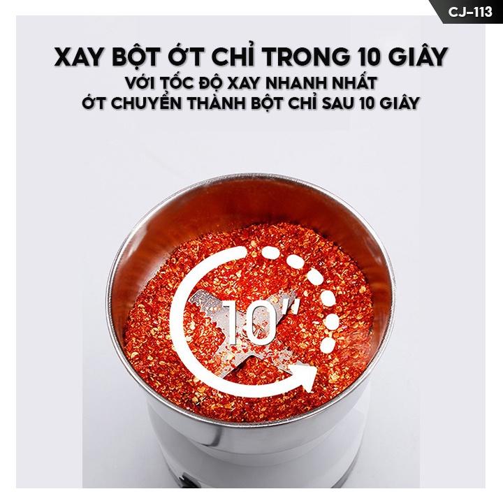 Máy Xay Hạt Xay Bột Đa Năng Gia Dụng Công Suất 200w Xay Được Các Lại Hạt Nguyên Liệu Thành Bột Trong Vài Phút CJ-113