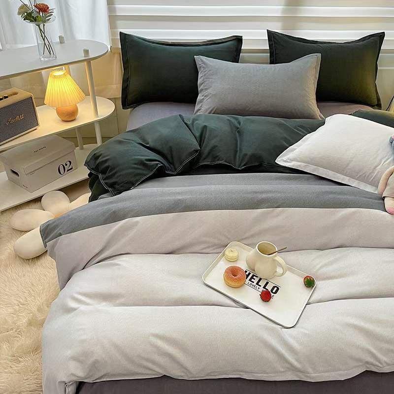 Bộ chăn ga gối cotton poly QUY BEDDING phong cách Hàn Quốc.