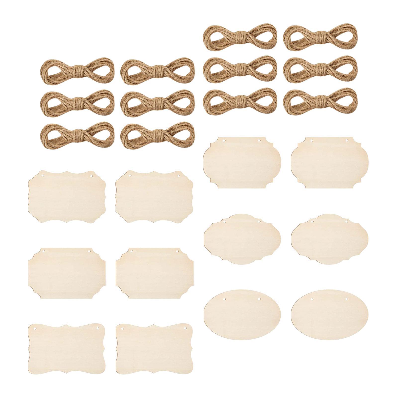 12 Pieces Unfinished Hanging DIY Blank Wooden Plaque for Bar Party