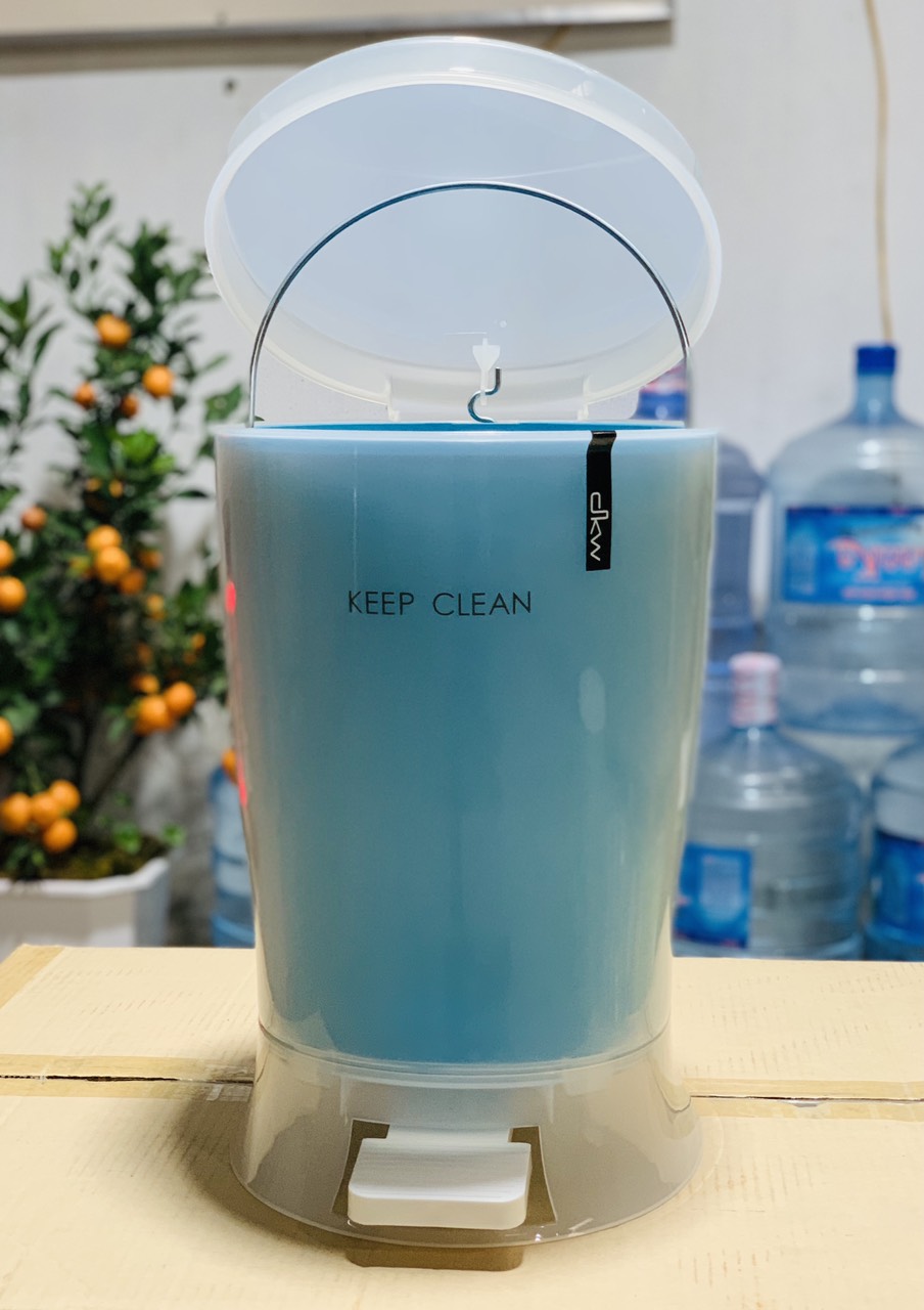 Thùng rác DKW 2 lớp có chân đạp, làm từ nhựa PP cao cấp đảm bảo độ bền - nội địa Thái Lan
