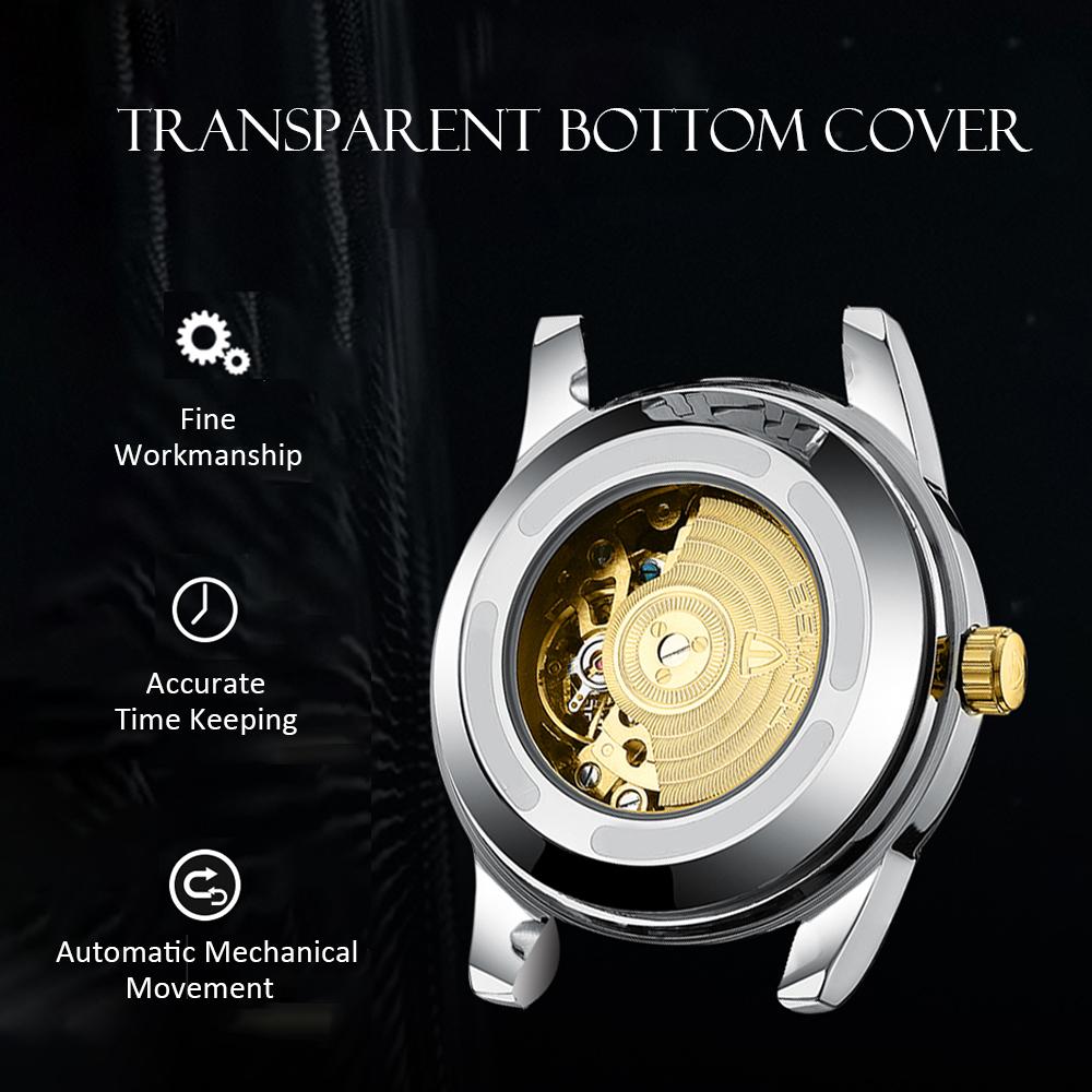 Đồng hồ cơ tự động dành cho nam TEVISE T856A Đồng hồ Thời trang bằng thép không gỉ Dây đeo bằng kim loại không thấm nước