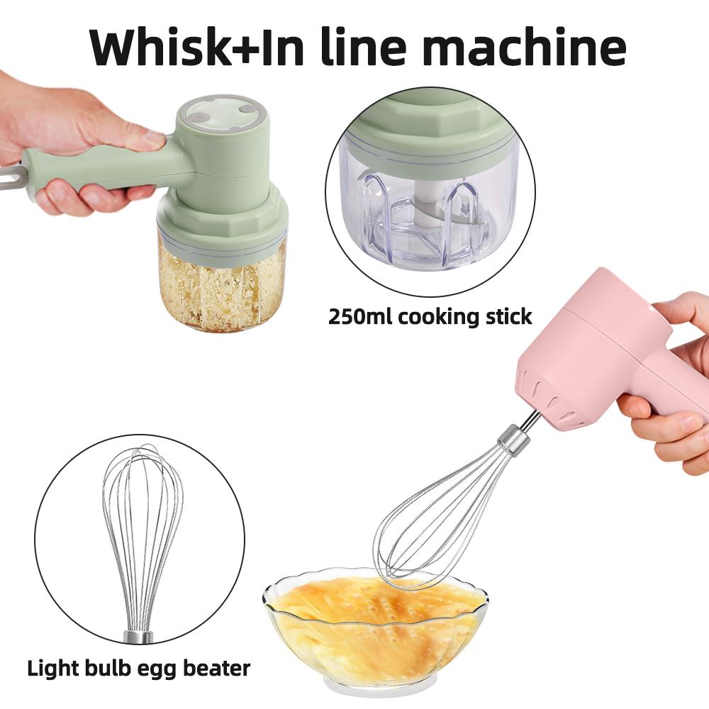 Điện Mini Máy Xay Tỏi Không Dây Trứng Công Cụ Với Dụng Cụ Băm Rau Bánh Kem Nhào Bột Trộn Bếp Phụ Kiện Máy Xay Sinh Tố
