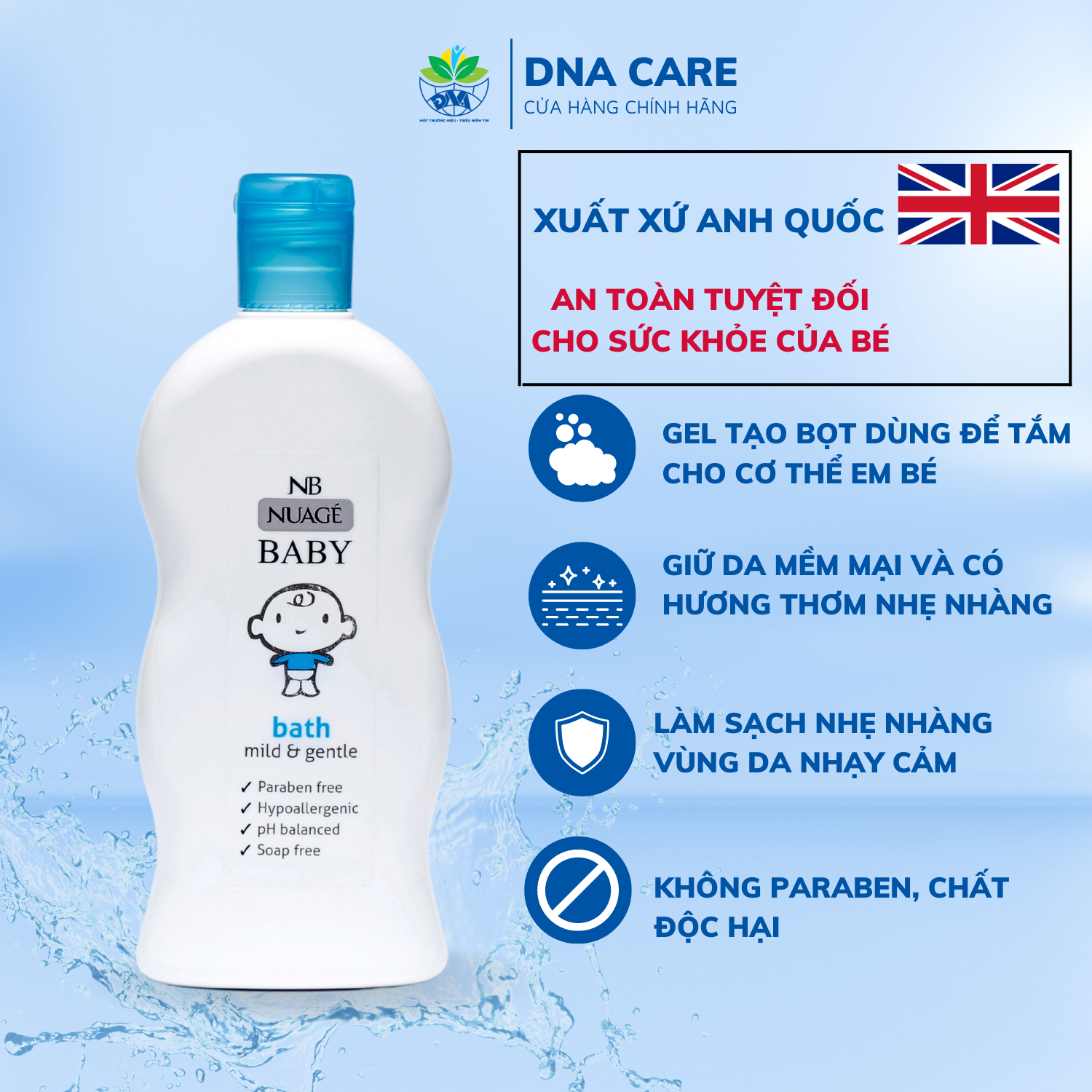 Sữa tắm cho bé sơ sinh Nuage chai 300ml