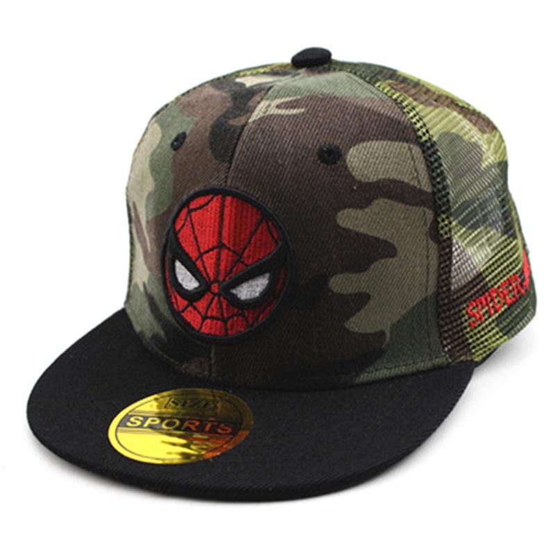 Mũ lưỡi trai thêu hình Spiderman phong cách Hiphop cho bé