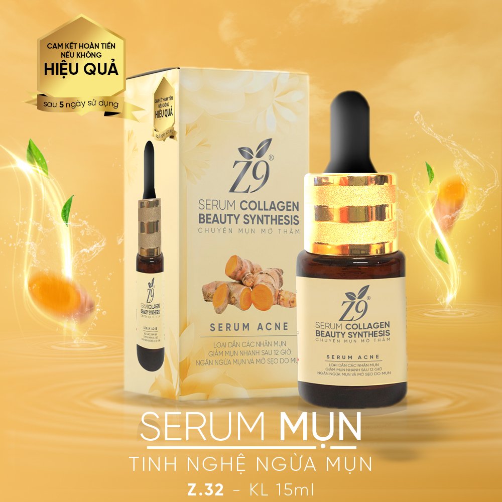 Serum Giảm Mụn Z9 Tinh Chất Nghệ Tươi Hiệu Quả Nhanh 15ml