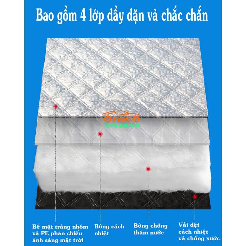 Bạt che nửa xe ô tô 3 lớp cho xe 4 chỗ - 5 chỗ và 7 chỗ, áo chùm xe hơi