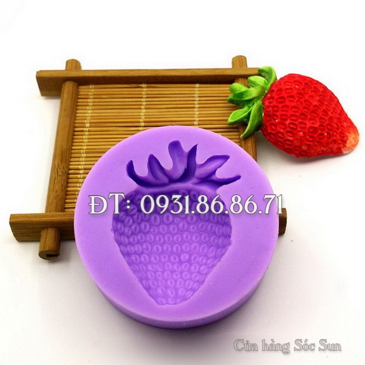 Khuôn silicon trái dâu tây - Mã số 1112