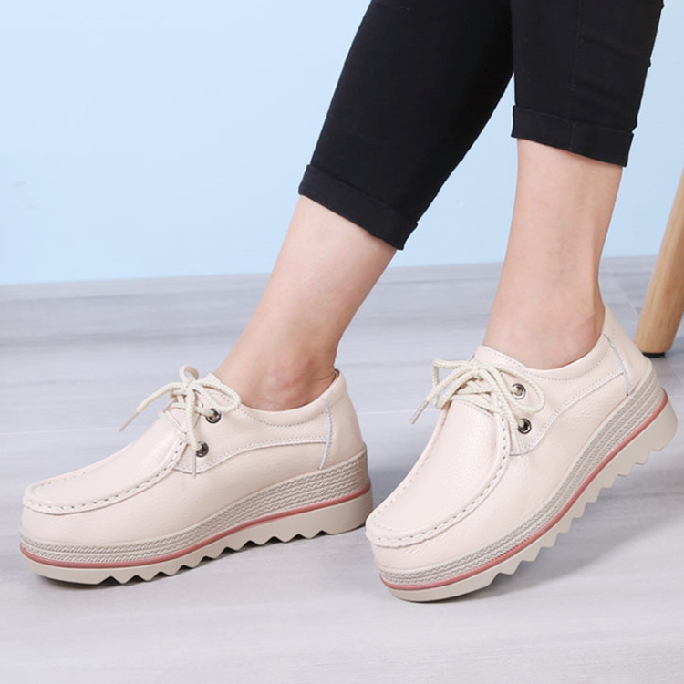 Women's platform shoes Heighten Lace up light Mid heel shake shoes