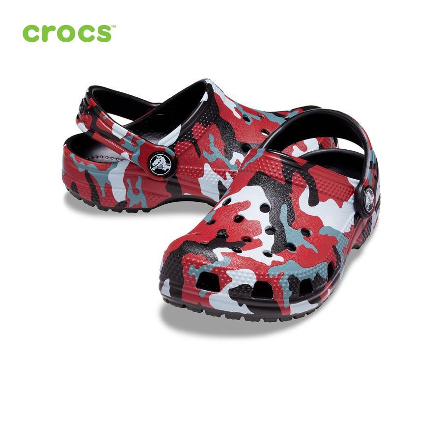 Giày lười trẻ em Crocs FW Classic Clog Kid Camo Blk/Red - 207594-063