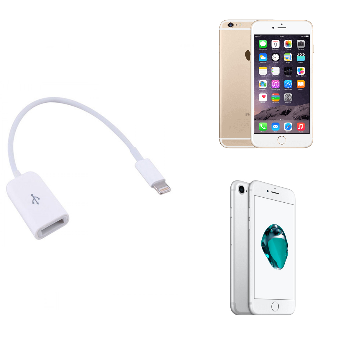 Bộ 3 đầu chuyển OTG cho Samsung, Xiaomi, iPhone, iPad